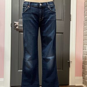 7 For All Mankind Lexie Kaylie Dark Indigo Flare Jeans